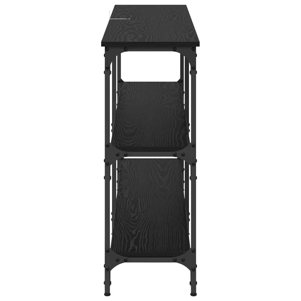 vidaXL Konsola Czarny Dąb 150 x 29 x 75 cm Drewno inżynieryjne i metal