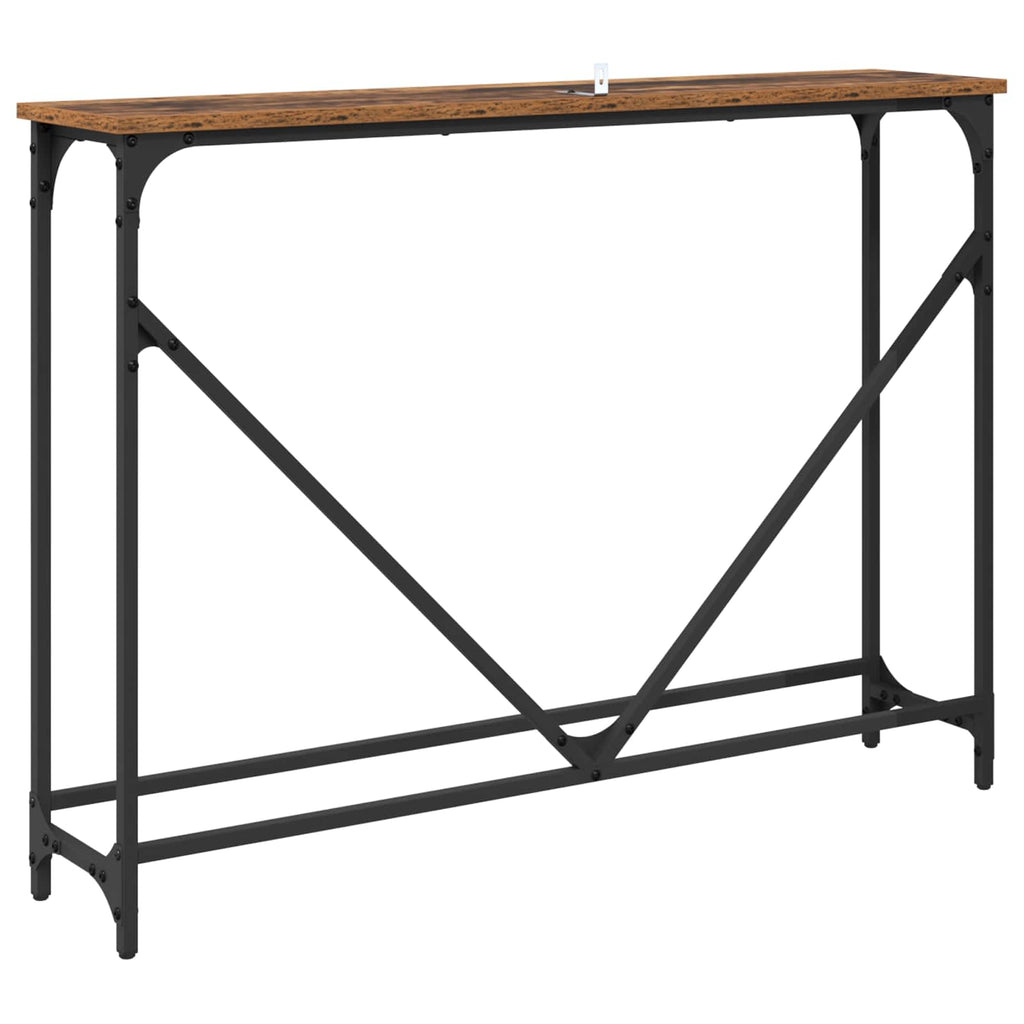 vidaXL Konsola Stare drewno 102 x 23 x 75 cm Materiał drewnopochodny