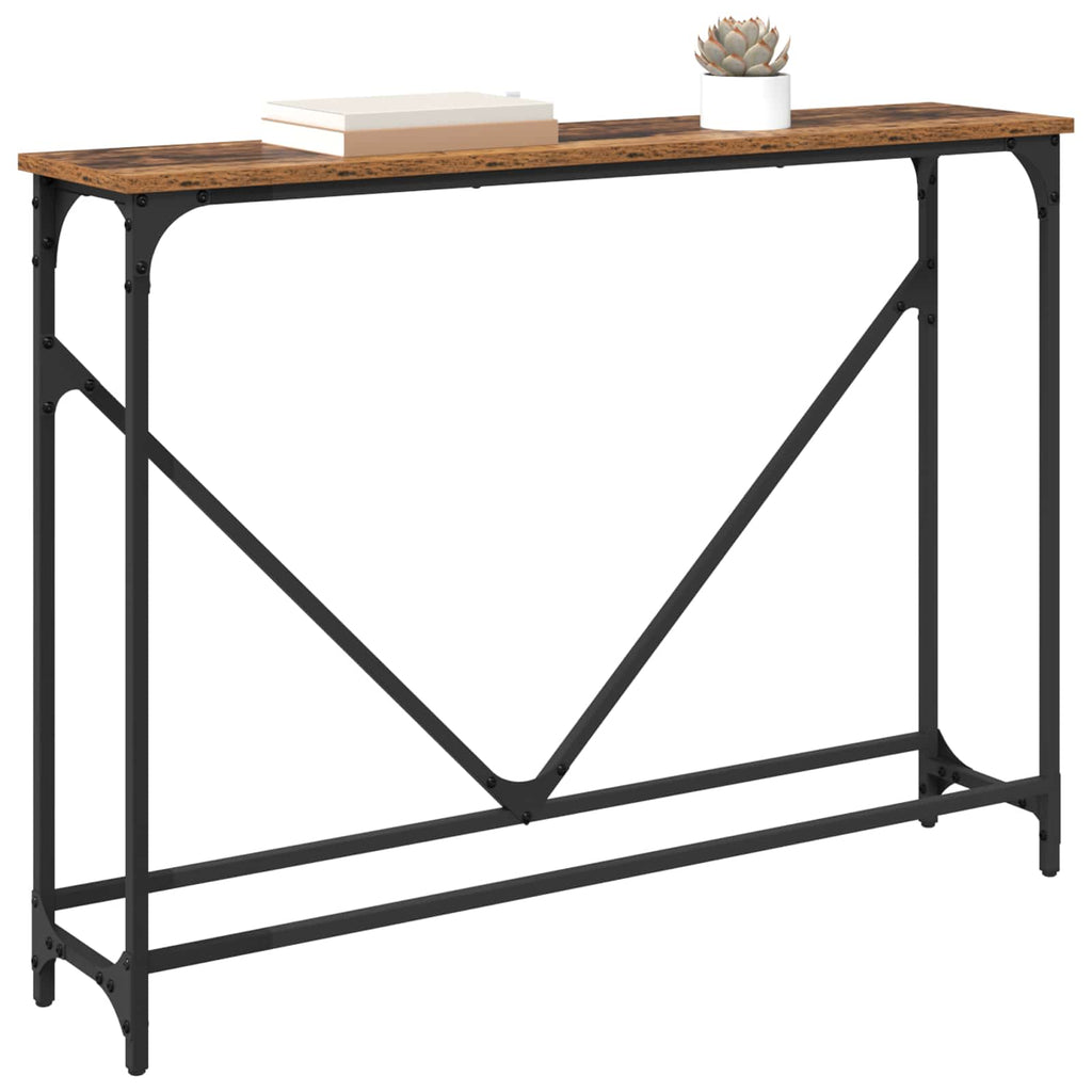 vidaXL Konsola Stare drewno 102 x 23 x 75 cm Materiał drewnopochodny