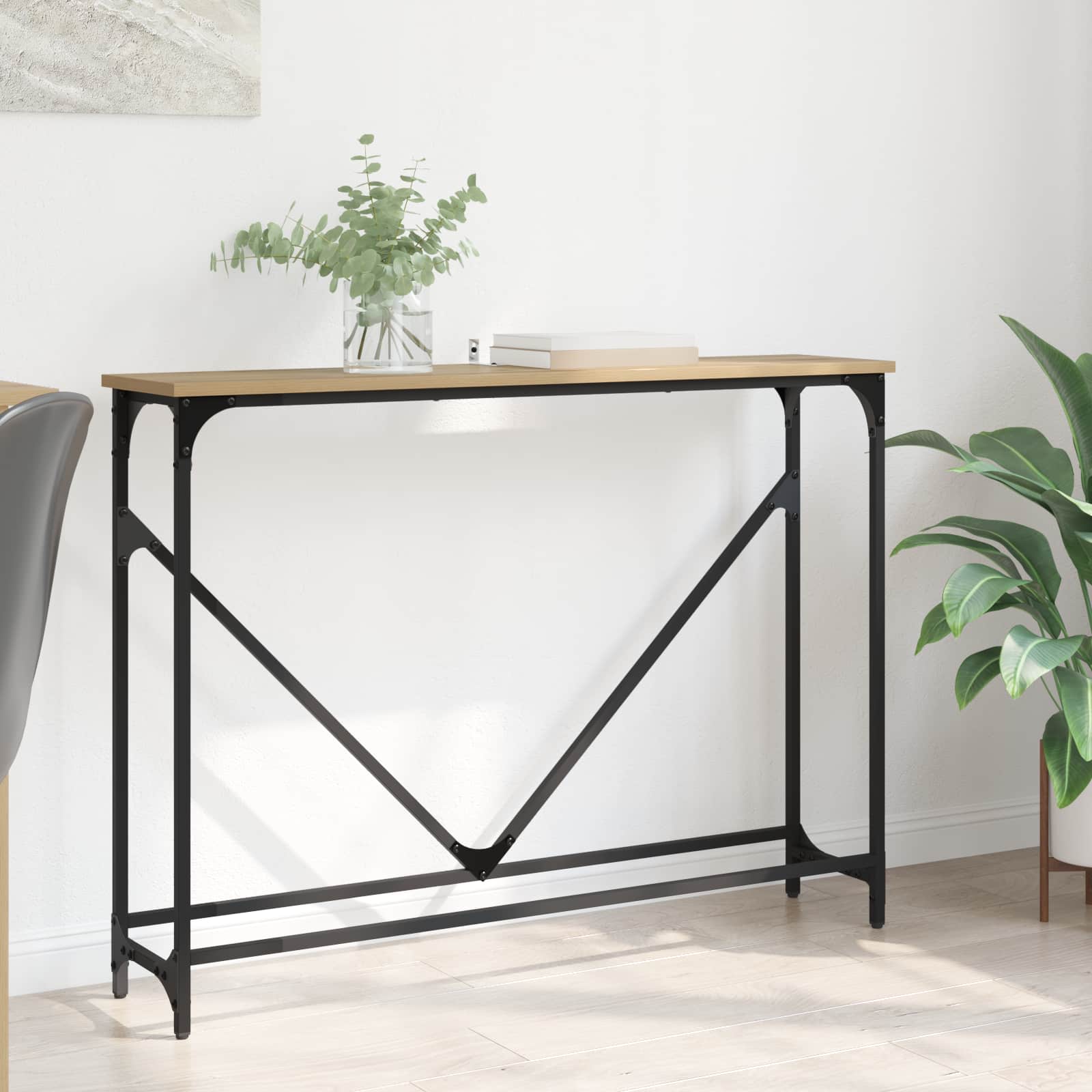 vidaXL Konsola Dąb rzemieślniczy 102 x 23 x 75 cm