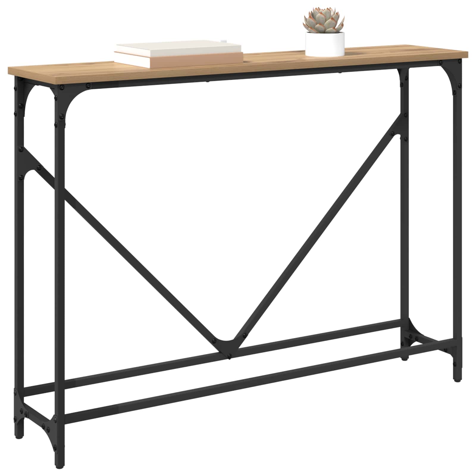 vidaXL Konsola Dąb rzemieślniczy 102 x 23 x 75 cm