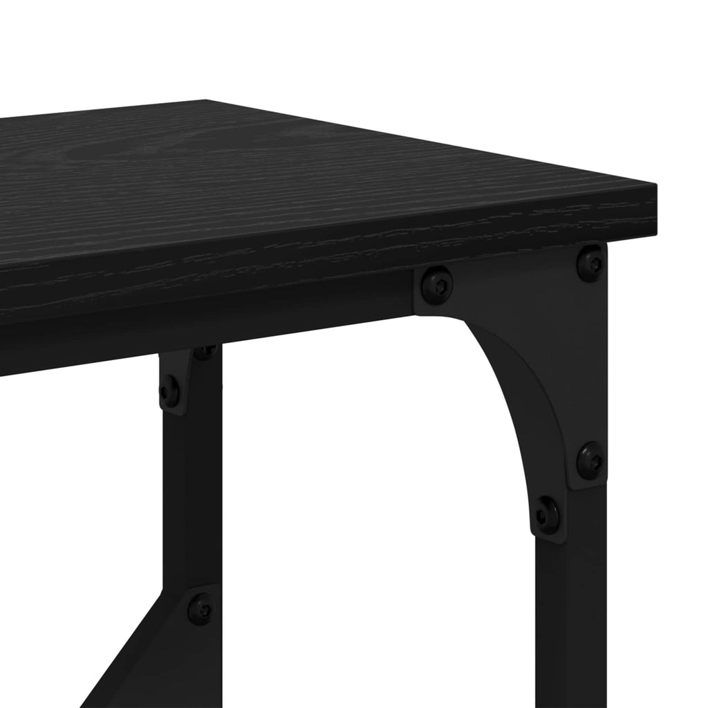 vidaXL Konsola Czarny Dąb 102 x 23 x 75 cm Materiał drewnopochodny
