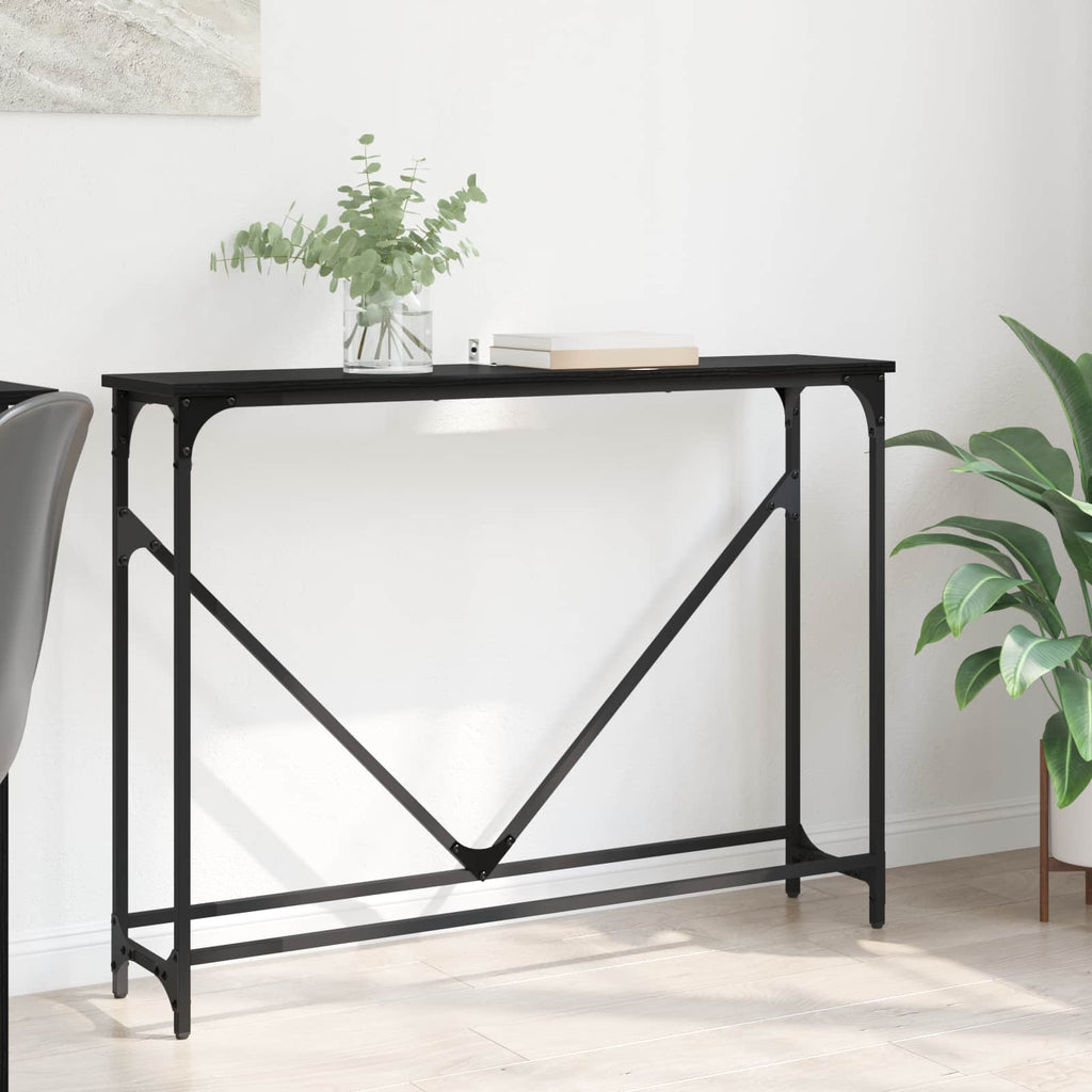 vidaXL Konsola Czarny Dąb 102 x 23 x 75 cm Materiał drewnopochodny