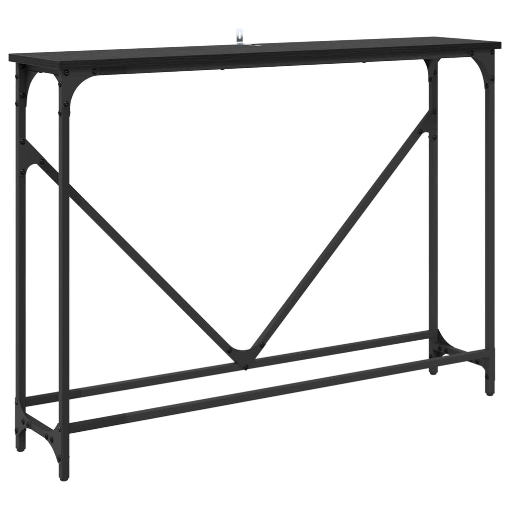 vidaXL Konsola Czarny Dąb 102 x 23 x 75 cm Materiał drewnopochodny