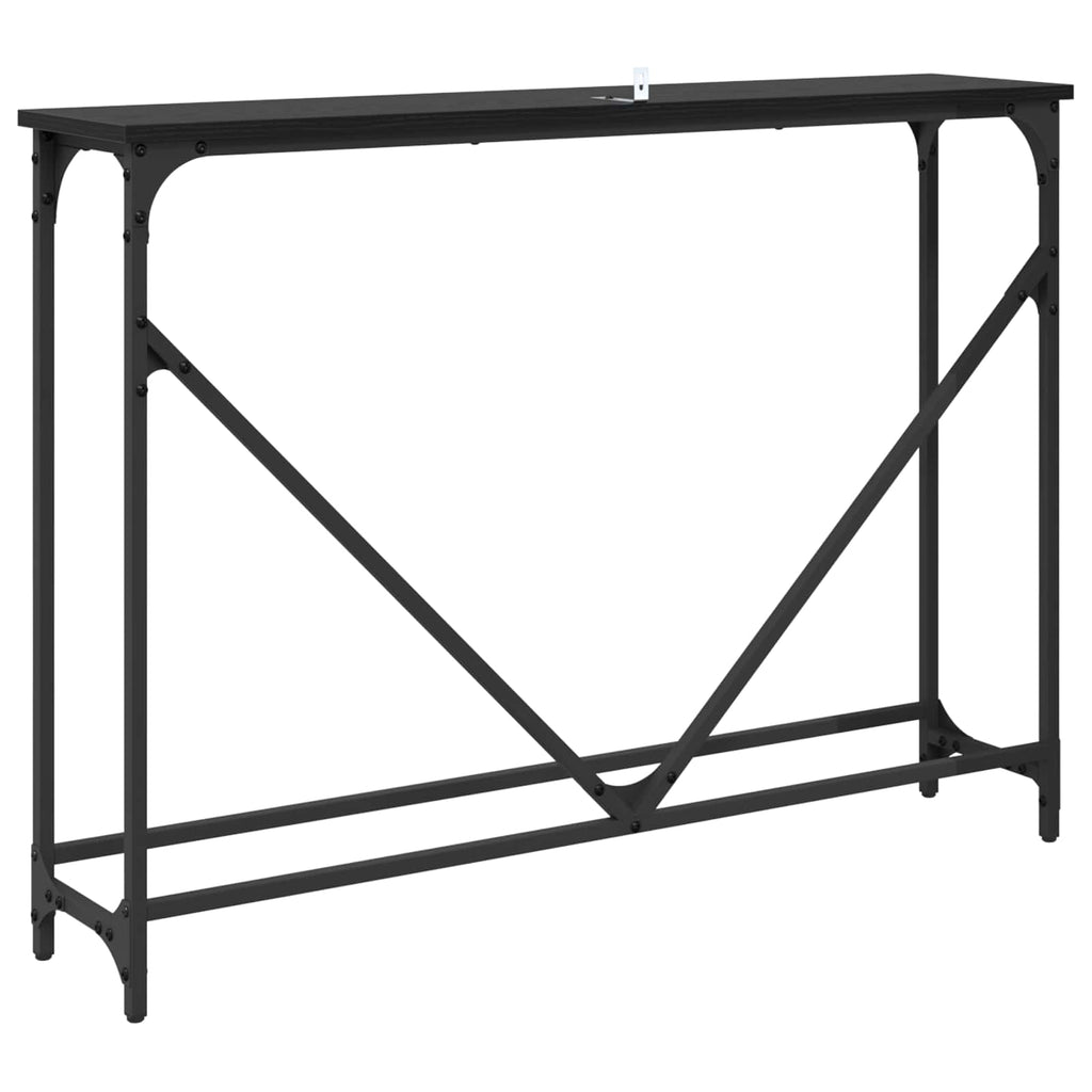 vidaXL Konsola Czarny Dąb 102 x 23 x 75 cm Materiał drewnopochodny