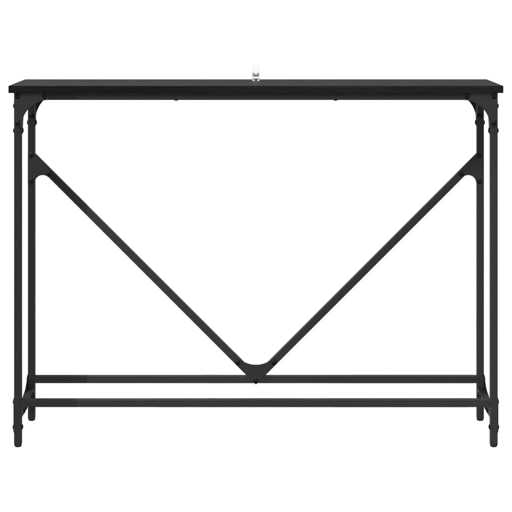 vidaXL Konsola Czarny Dąb 102 x 23 x 75 cm Materiał drewnopochodny