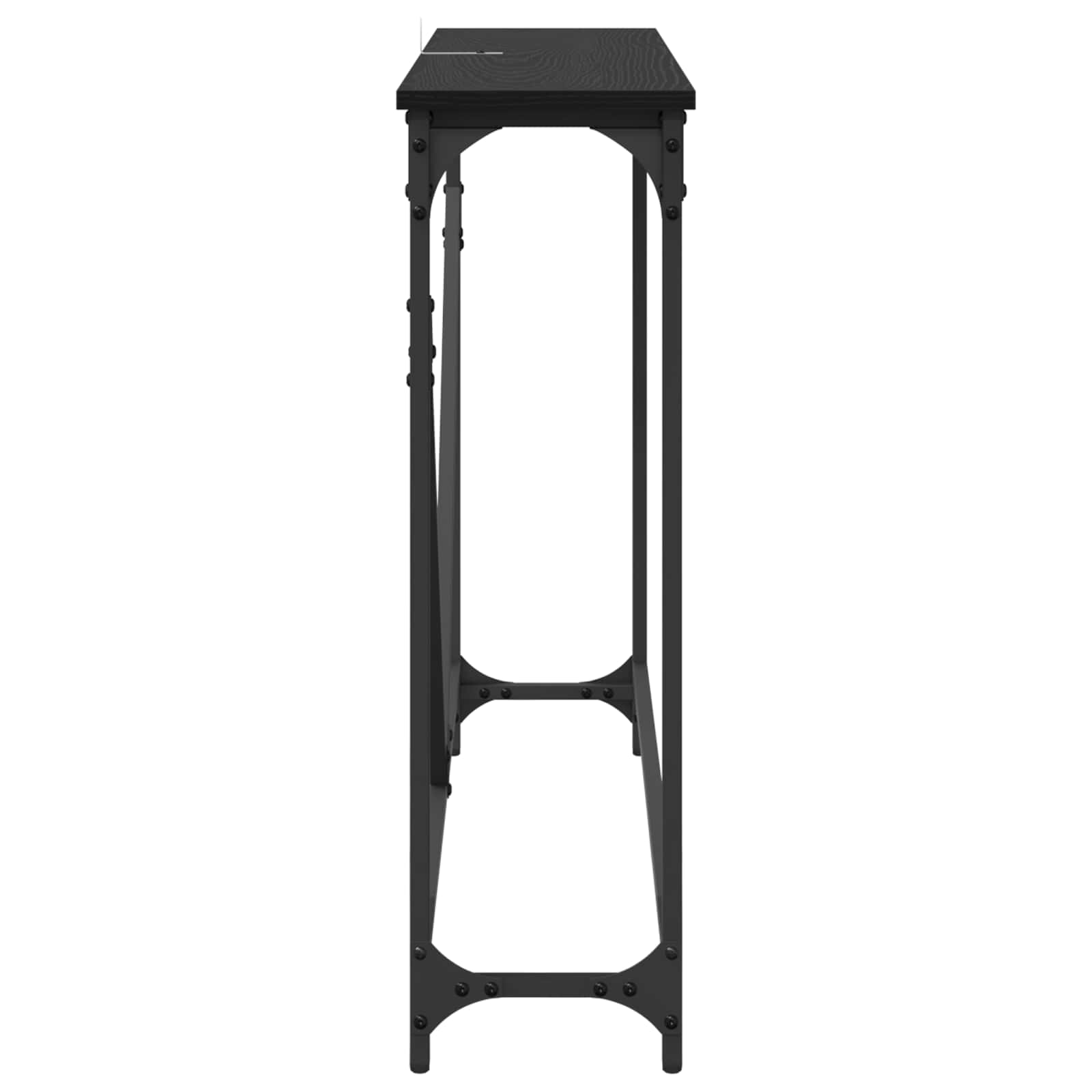 vidaXL Konsola Czarny Dąb 102 x 23 x 75 cm Materiał drewnopochodny