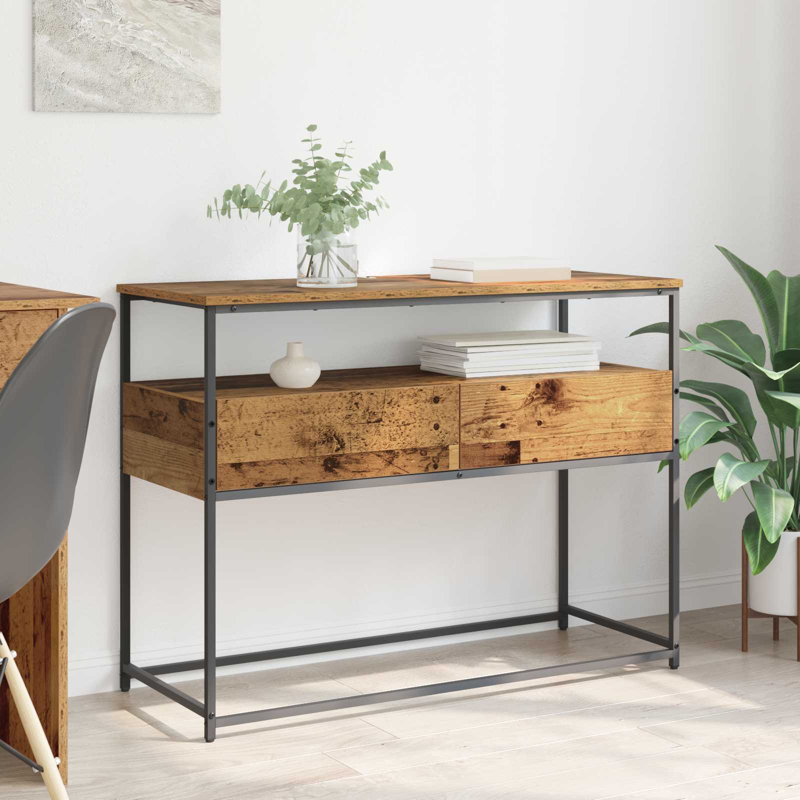 vidaXL Konsola Stare drewno 100 x 40 x 75 cm Materiał drewnopochodny