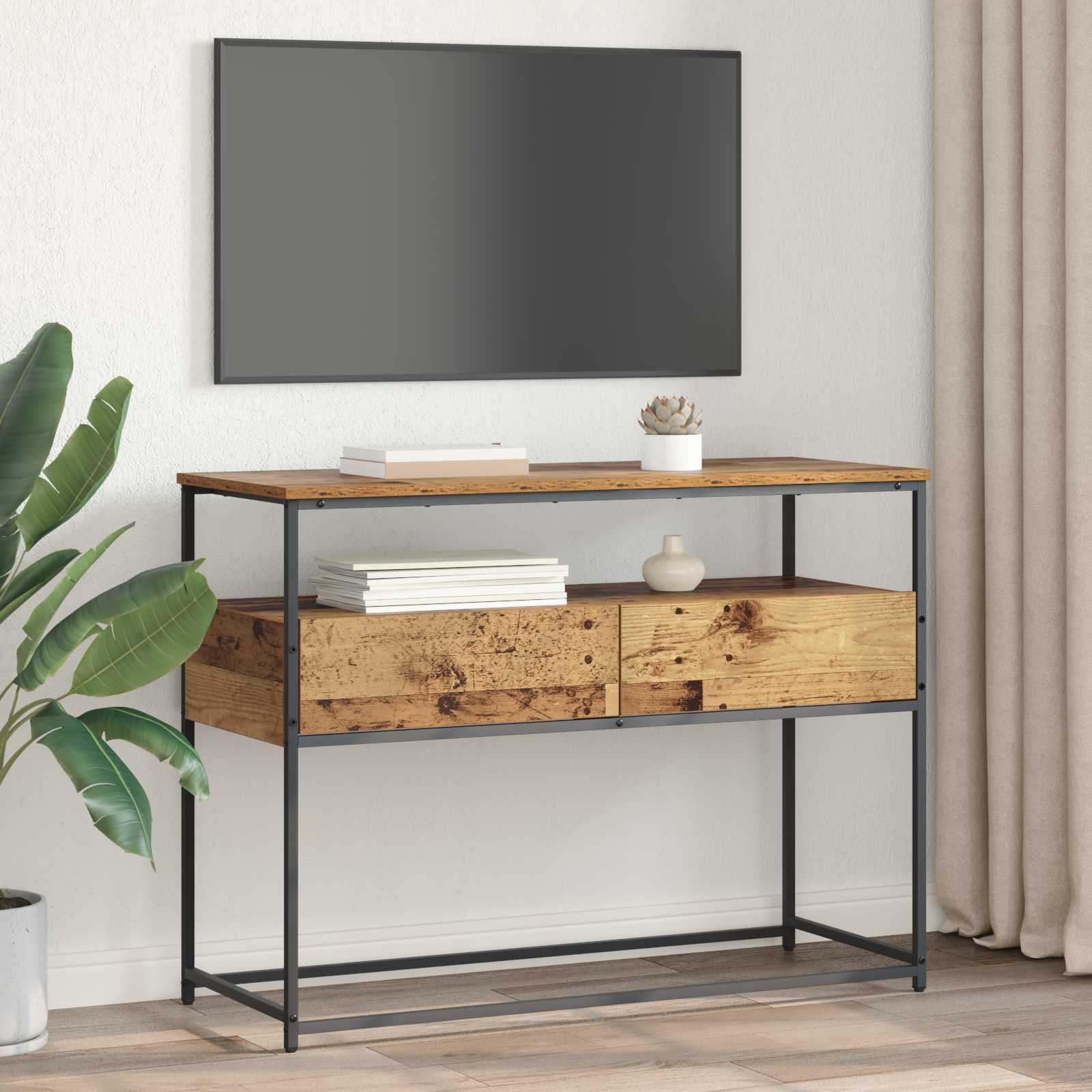 vidaXL Konsola Stare drewno 100 x 40 x 75 cm Materiał drewnopochodny