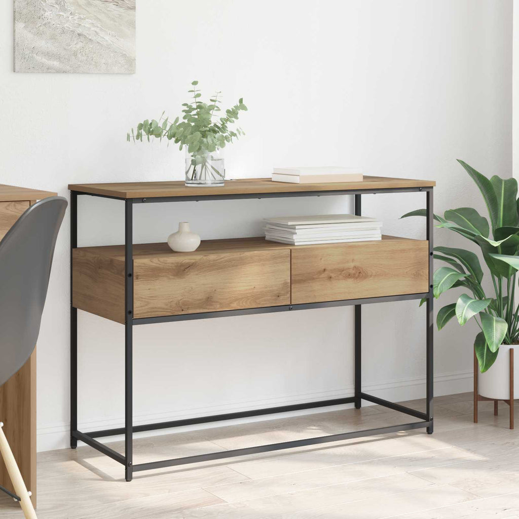 vidaXL Konsola z szufladą Dąb rzemieślniczy 100 x 40 x 75 cm