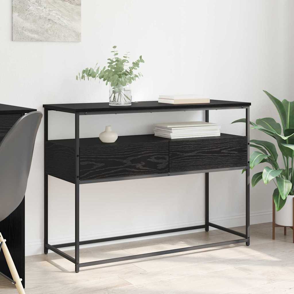 vidaXL Konsola Czarny Dąb 100 x 40 x 75 cm Materiał drewnopochodny
