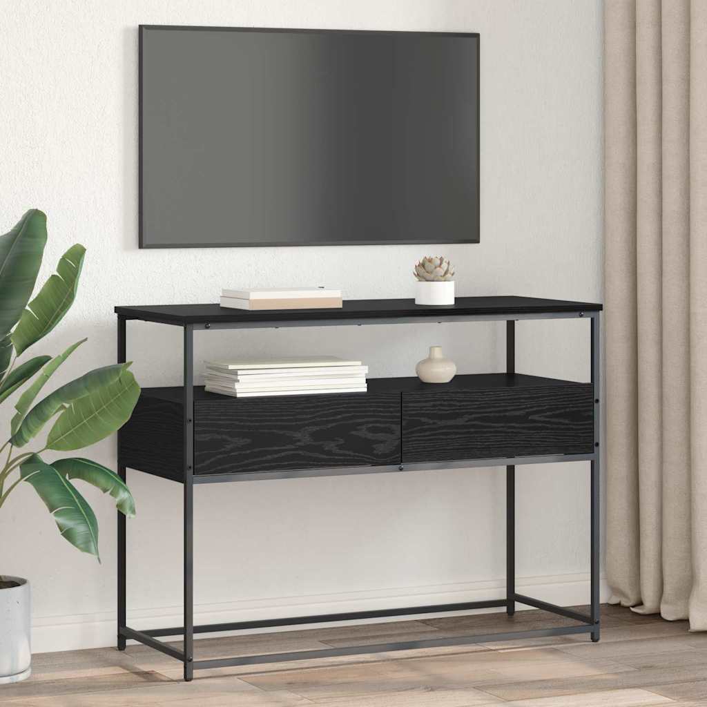 vidaXL Konsola Czarny Dąb 100 x 40 x 75 cm Materiał drewnopochodny
