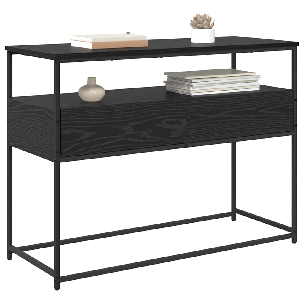 vidaXL Konsola Czarny Dąb 100 x 40 x 75 cm Materiał drewnopochodny