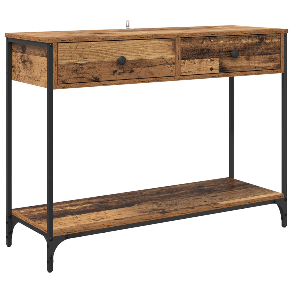 vidaXL Konsola Stare drewno 100 x 34,5 x 75 cm Materiał drewnopochodny