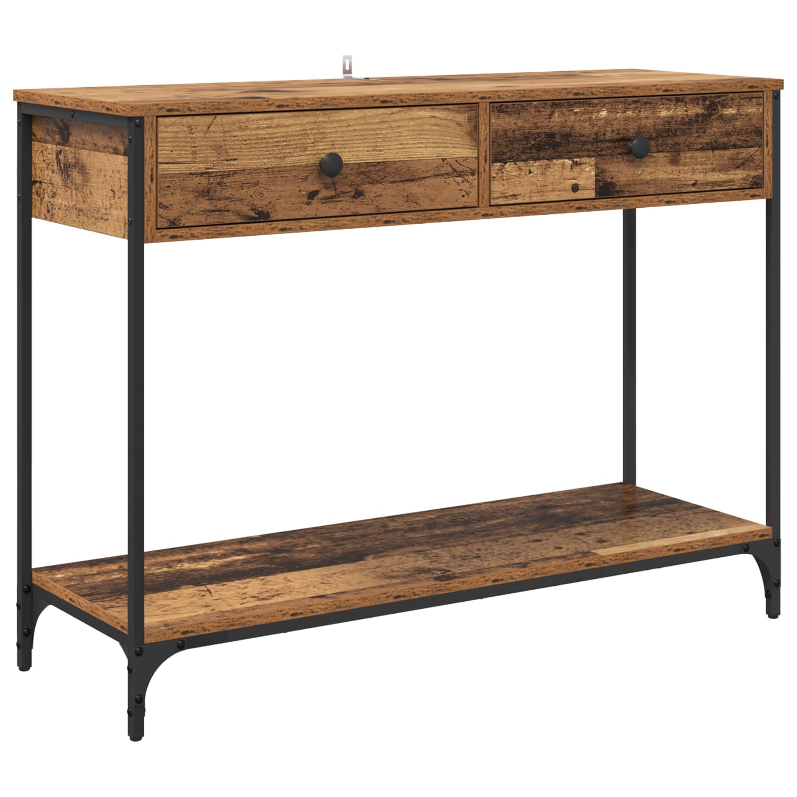 vidaXL Konsola Stare drewno 100 x 34,5 x 75 cm Materiał drewnopochodny