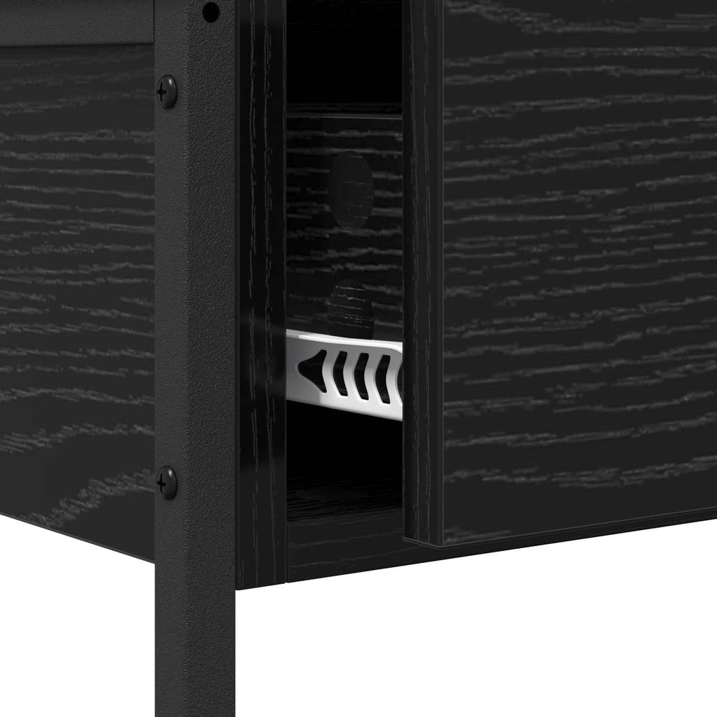 vidaXL Konsola Czarny Dąb 100 x 34,5 x 75 cm Materiał drewnopochodny
