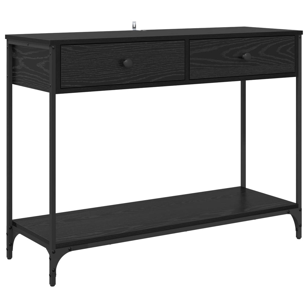 vidaXL Konsola Czarny Dąb 100 x 34,5 x 75 cm Materiał drewnopochodny