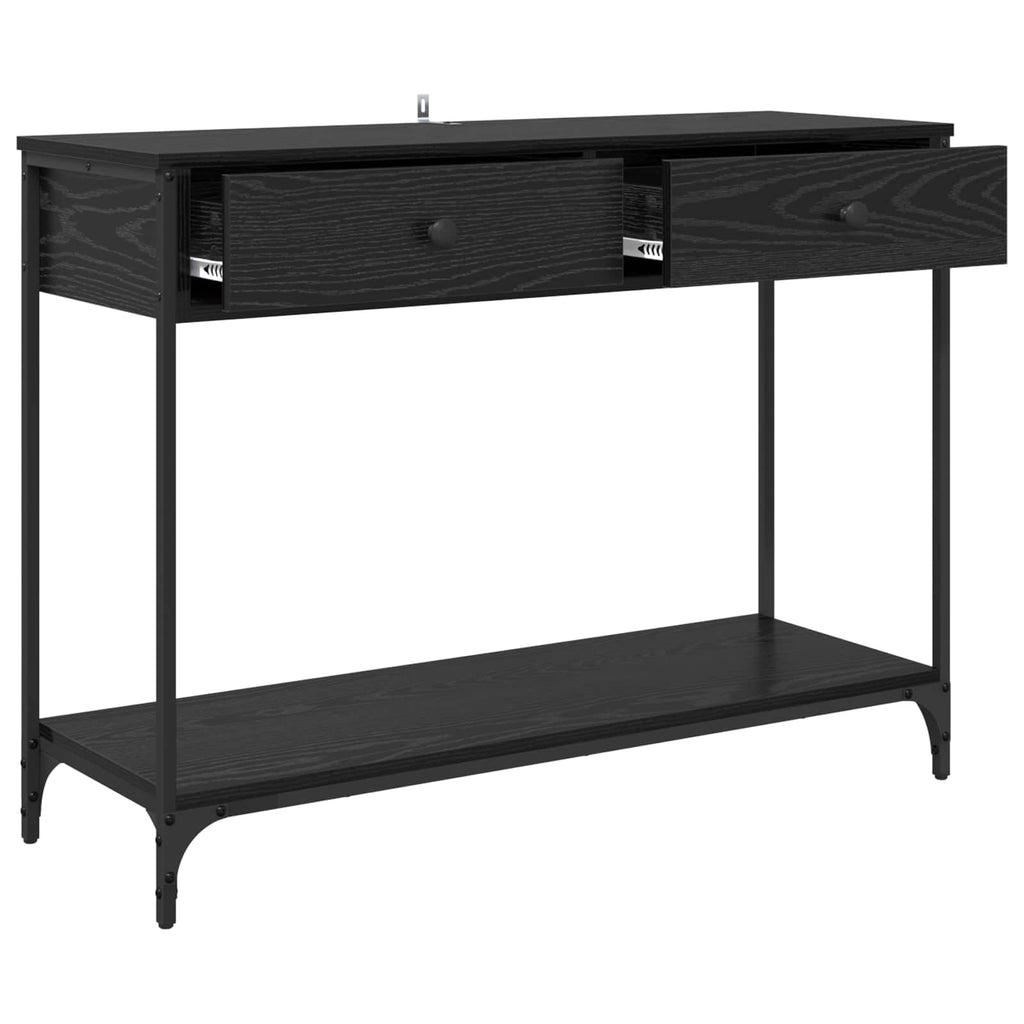 vidaXL Konsola Czarny Dąb 100 x 34,5 x 75 cm Materiał drewnopochodny
