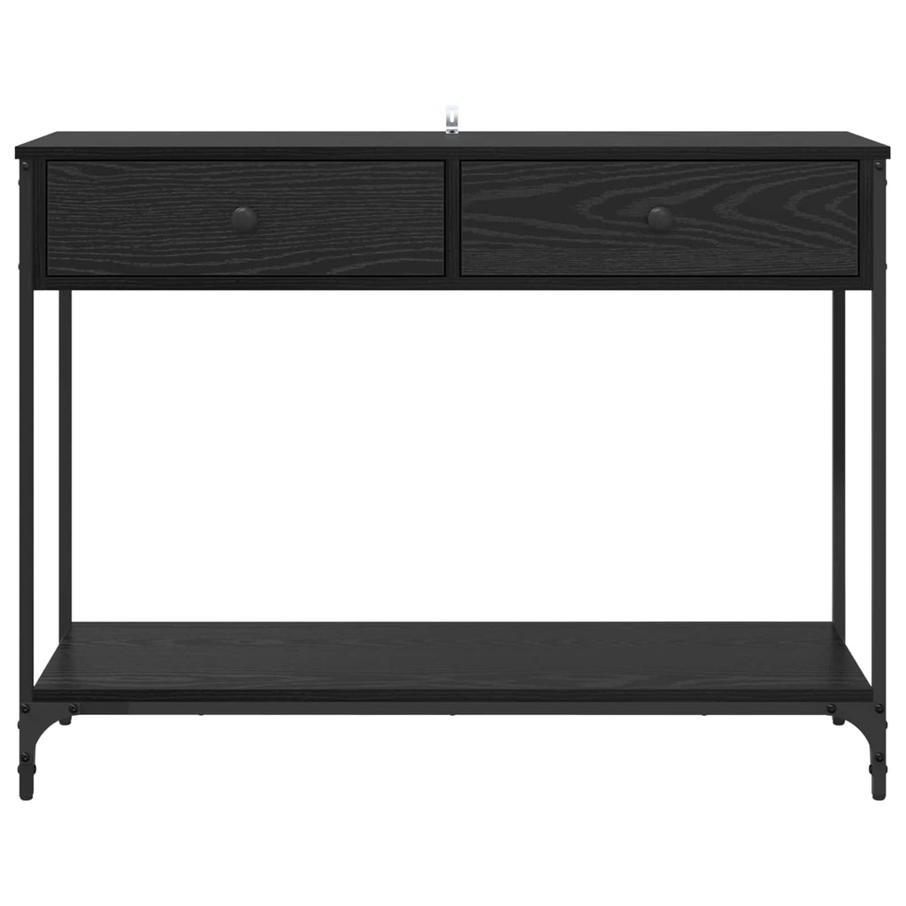vidaXL Konsola Czarny Dąb 100 x 34,5 x 75 cm Materiał drewnopochodny