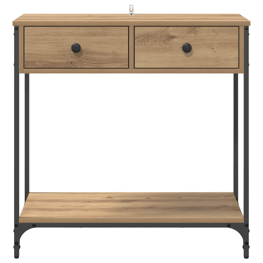 vidaXL Konsola z szufladą Dąb rzemieślniczy 75 x 34,5 x 75 cm