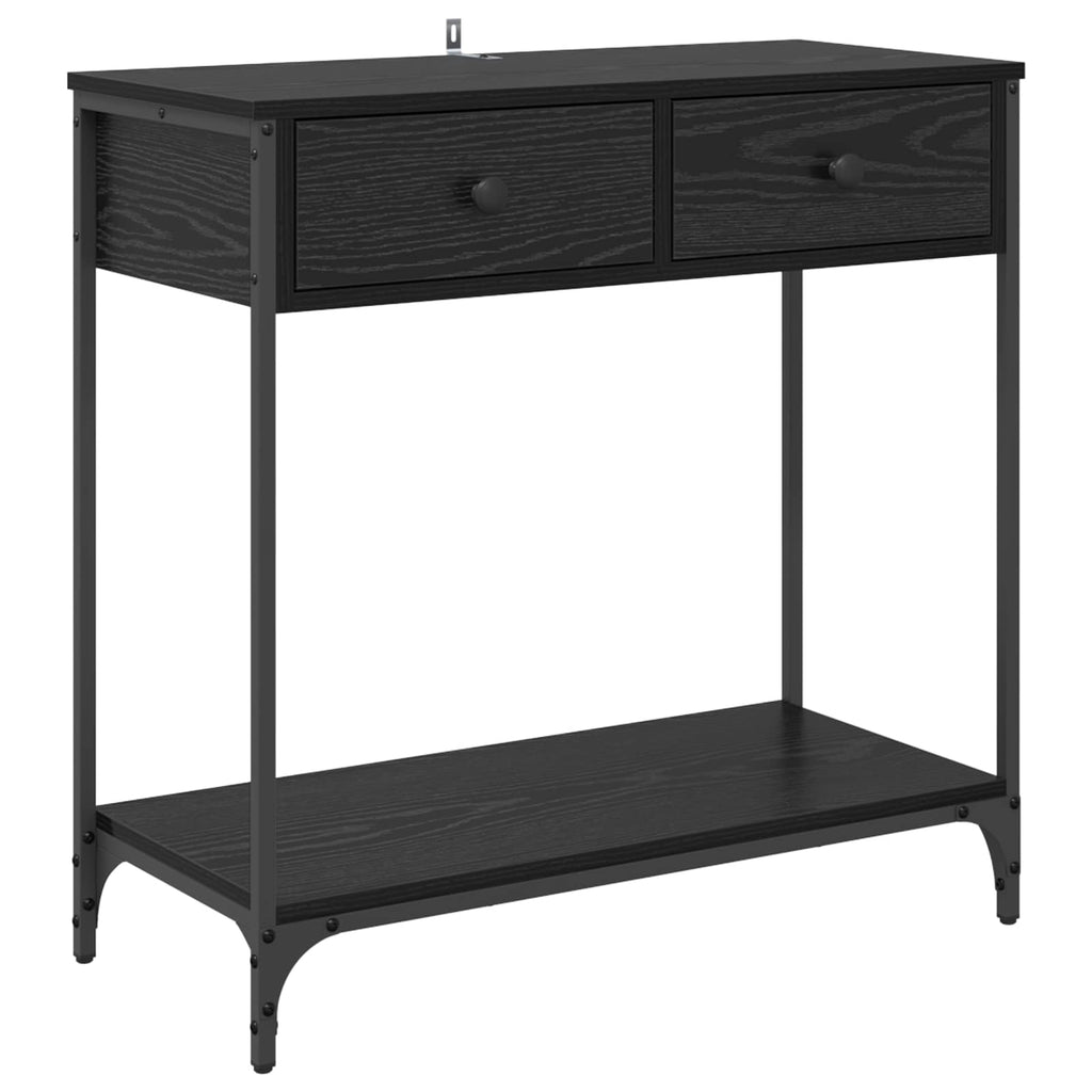 vidaXL Konsola Czarny Dąb 75 x 34,5 x 75 cm Materiał drewnopochodny