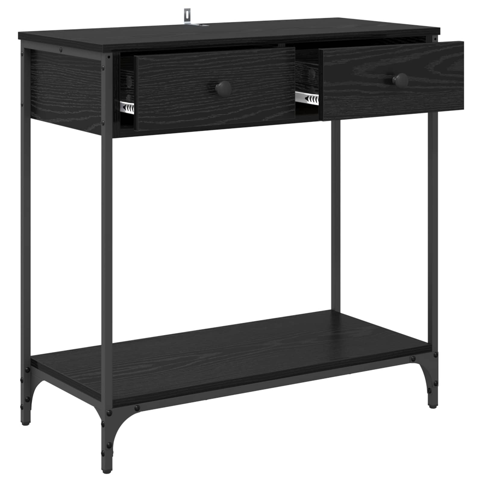 vidaXL Konsola Czarny Dąb 75 x 34,5 x 75 cm Materiał drewnopochodny