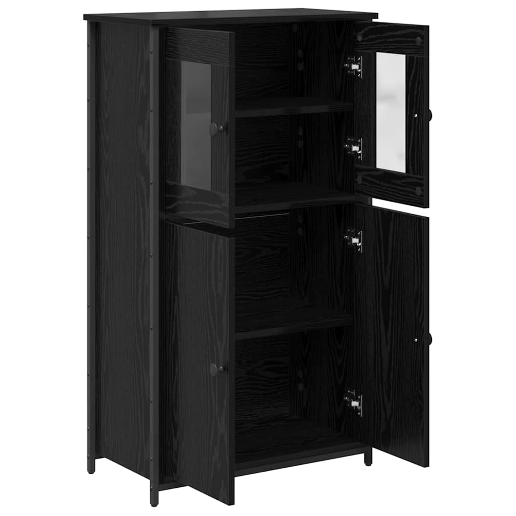 vidaXL Highboard Czarny Dąb 62 x 32 x 106,5 cm Materiał drewnopochodny