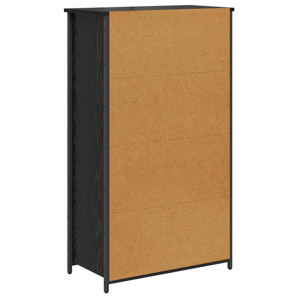 vidaXL Highboard Czarny Dąb 62 x 32 x 106,5 cm Materiał drewnopochodny