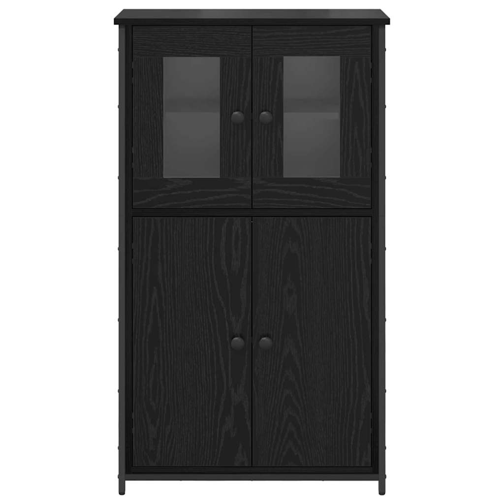 vidaXL Highboard Czarny Dąb 62 x 32 x 106,5 cm Materiał drewnopochodny