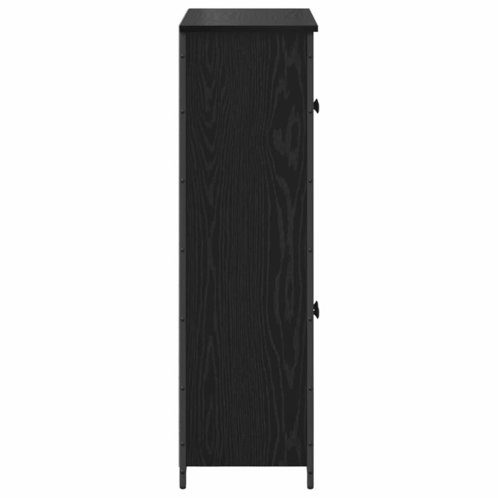 vidaXL Highboard Czarny Dąb 62 x 32 x 106,5 cm Materiał drewnopochodny