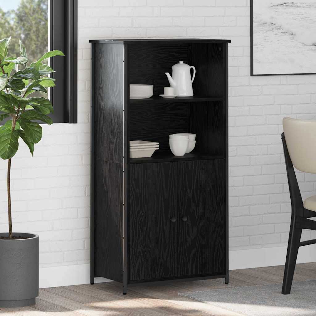 vidaXL Highboard Czarny Dąb 62 x 36 x 121,5 cm Materiał drewnopochodny