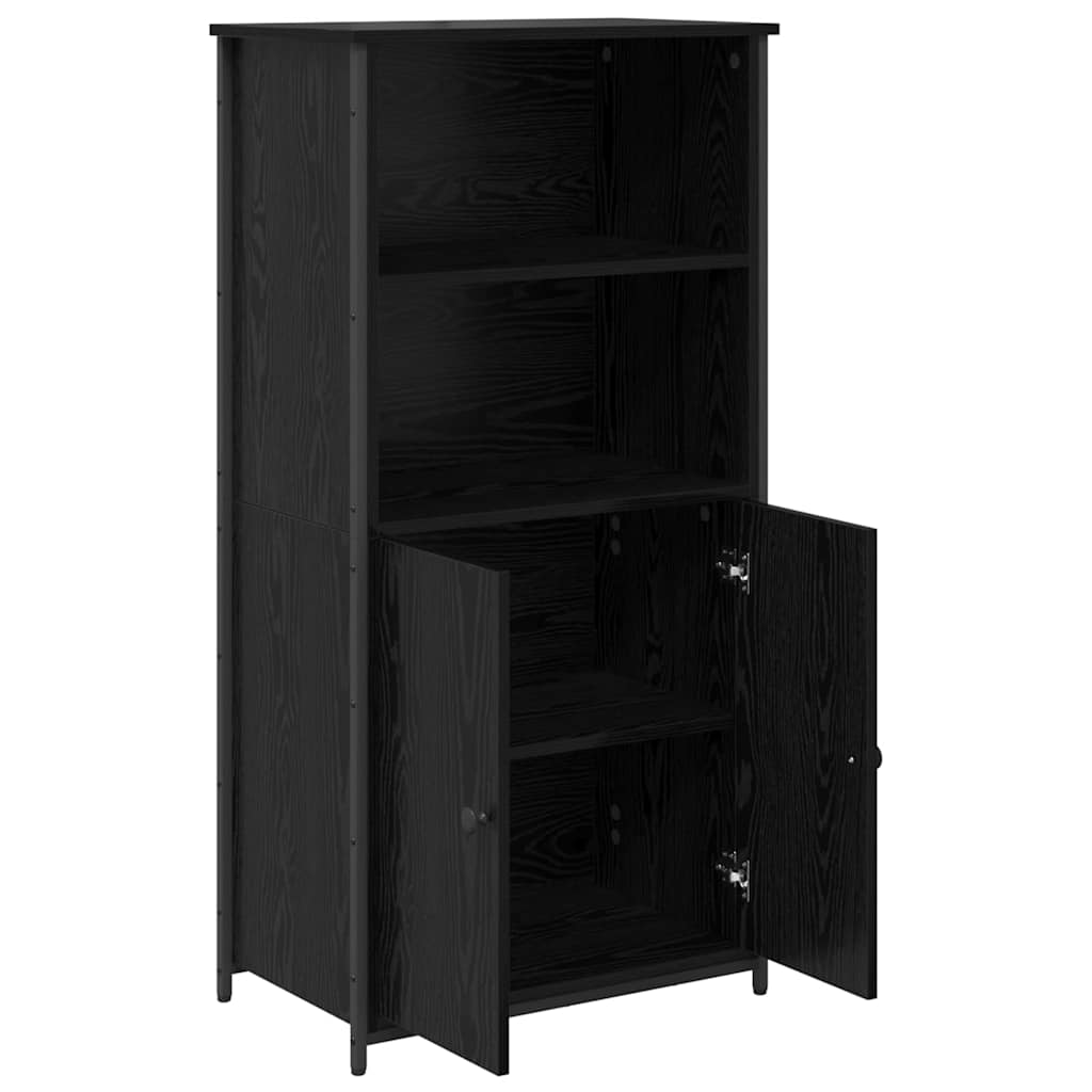 vidaXL Highboard Czarny Dąb 62 x 36 x 121,5 cm Materiał drewnopochodny
