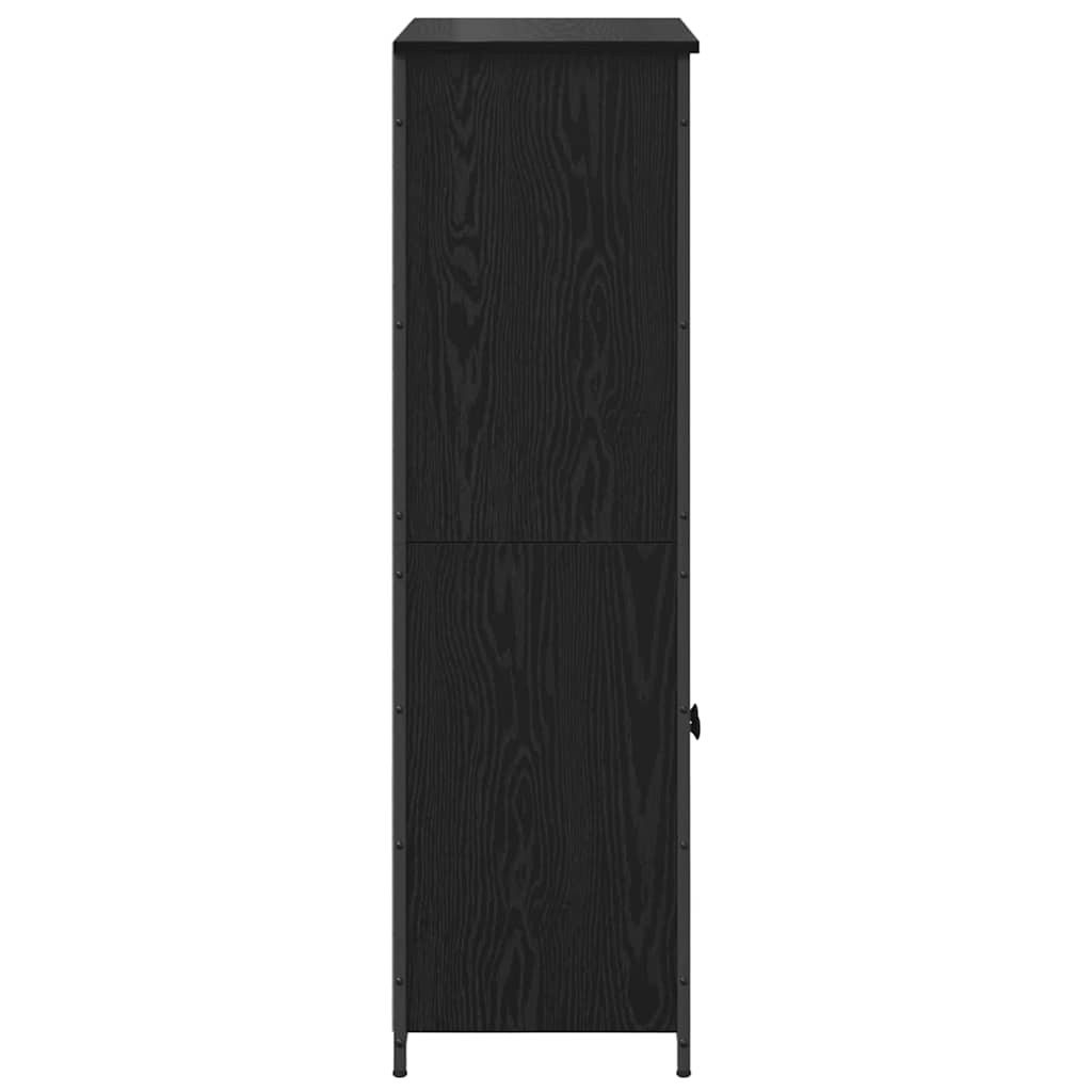 vidaXL Highboard Czarny Dąb 62 x 36 x 121,5 cm Materiał drewnopochodny