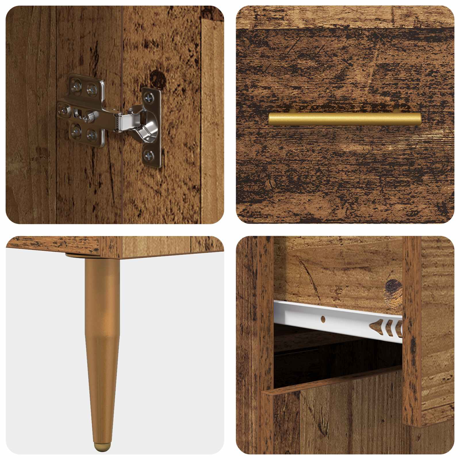 vidaXL Bufet Stare drewno 69,5 x 34 x 90 cm Materiał drewnopochodny