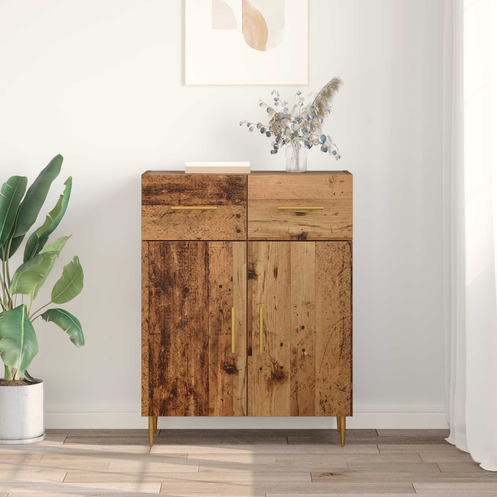 vidaXL Bufet Stare drewno 69,5 x 34 x 90 cm Materiał drewnopochodny