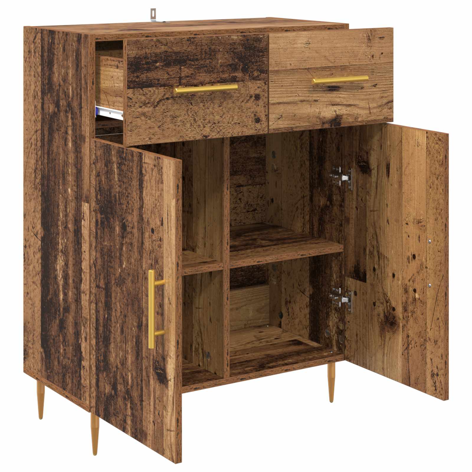 vidaXL Bufet Stare drewno 69,5 x 34 x 90 cm Materiał drewnopochodny