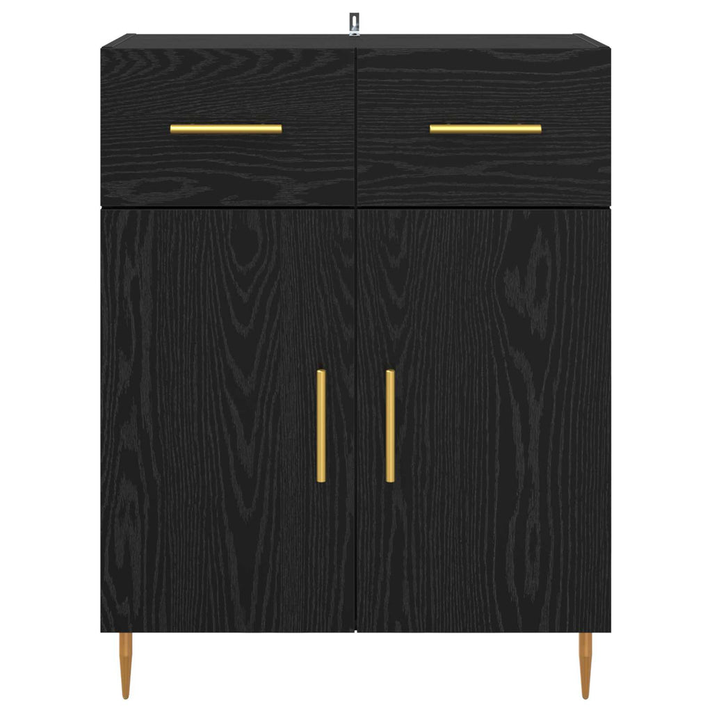 vidaXL Bufet Czarny Dąb 69,5 x 34 x 90 cm Materiał drewnopochodny