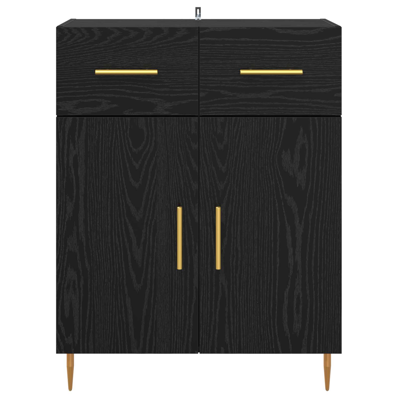 vidaXL Bufet Czarny Dąb 69,5 x 34 x 90 cm Materiał drewnopochodny
