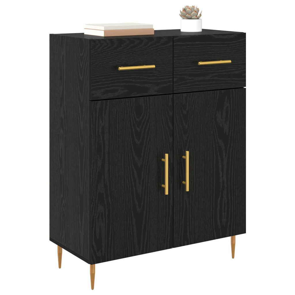 vidaXL Bufet Czarny Dąb 69,5 x 34 x 90 cm Materiał drewnopochodny