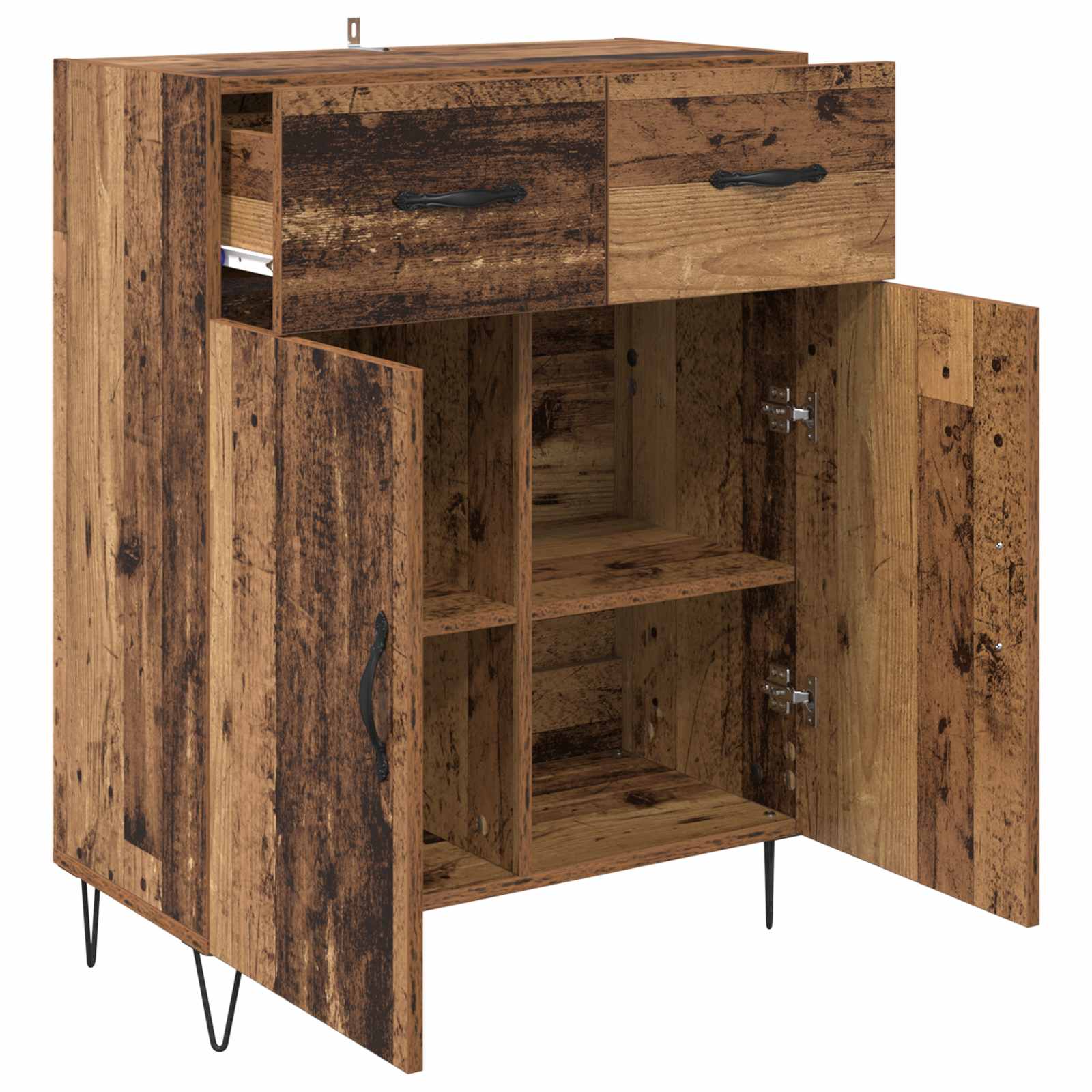 vidaXL Bufet Stare drewno 69,5 x 34 x 90 cm Materiał drewnopochodny