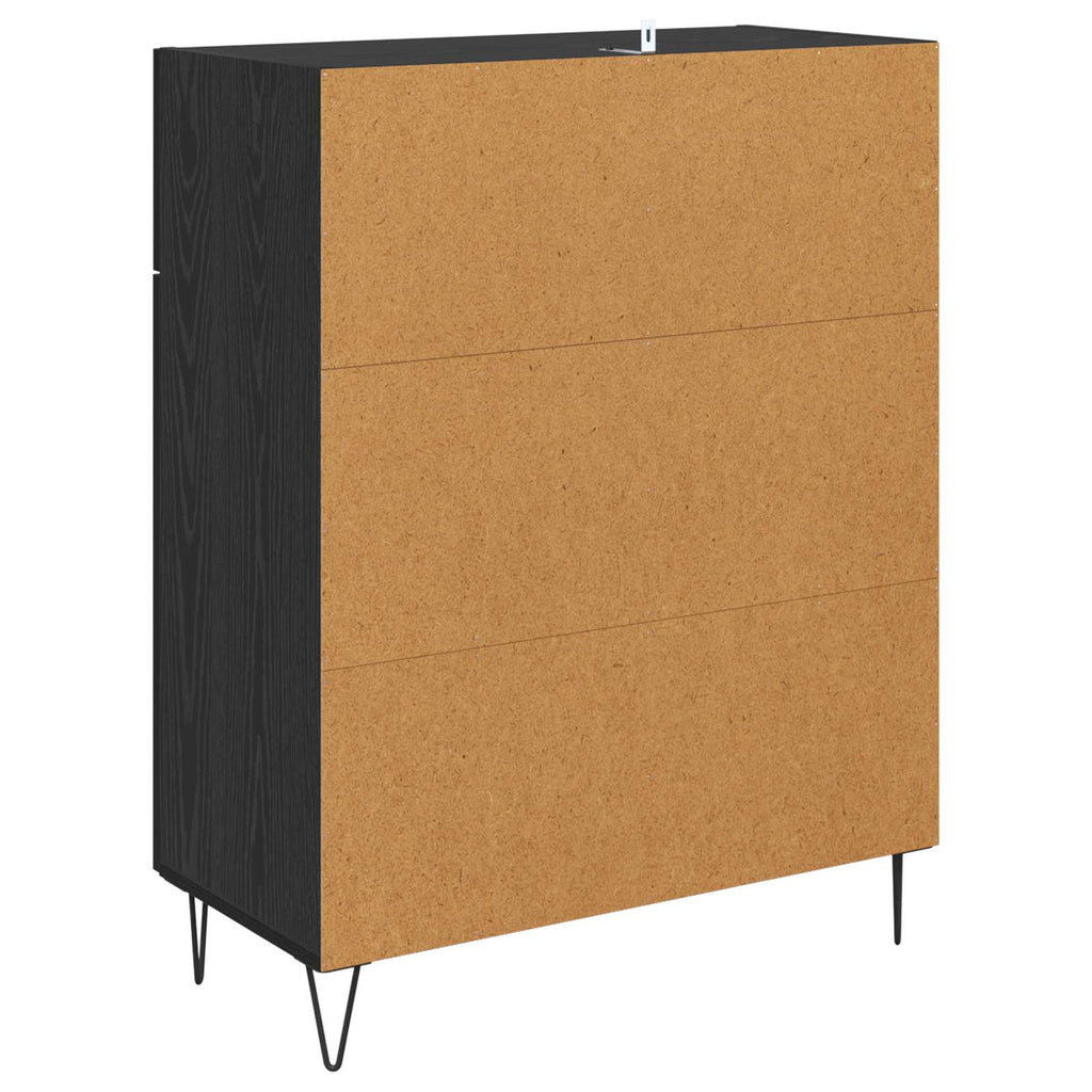 vidaXL Bufet Czarny Dąb 69,5 x 34 x 90 cm Materiał drewnopochodny