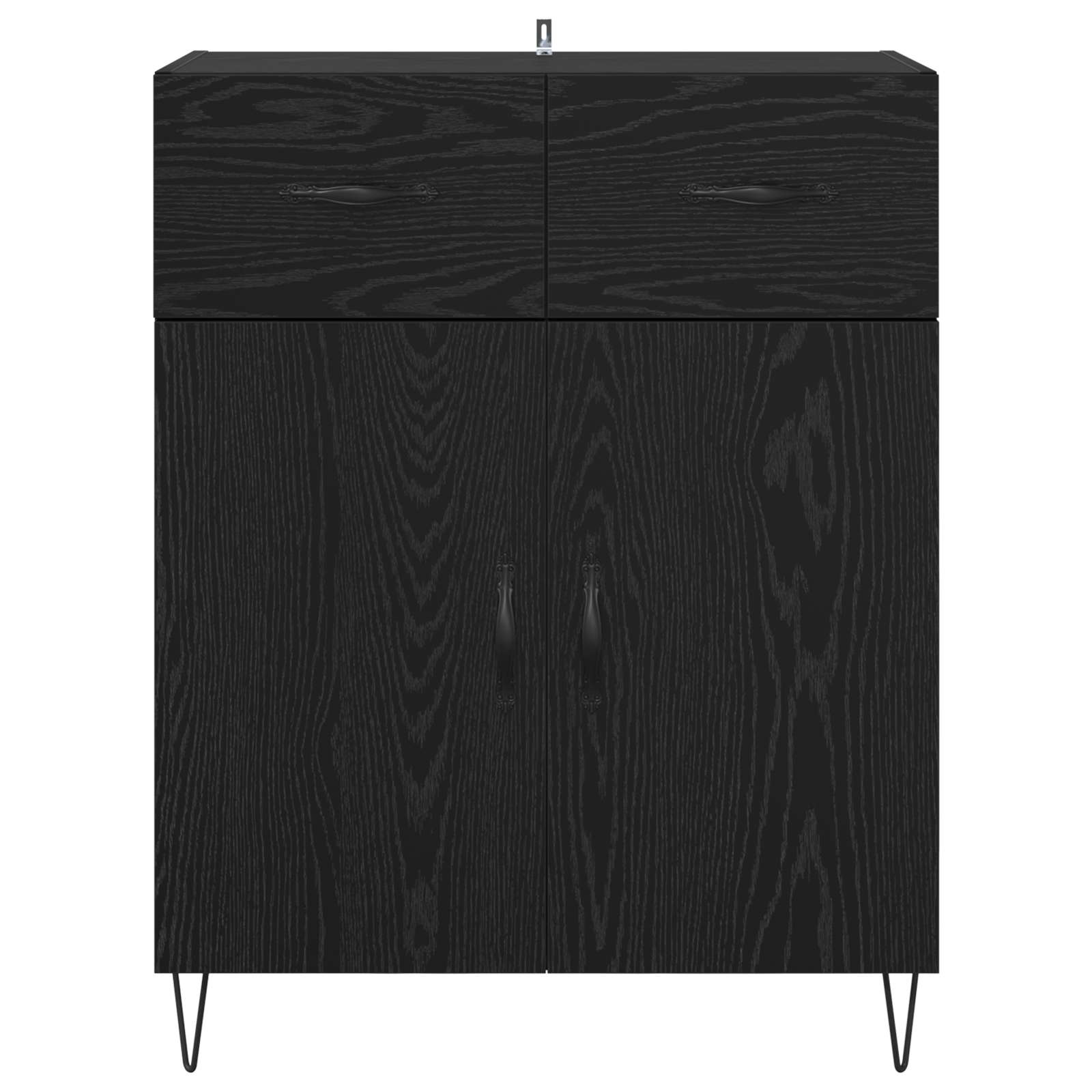 vidaXL Bufet Czarny Dąb 69,5 x 34 x 90 cm Materiał drewnopochodny
