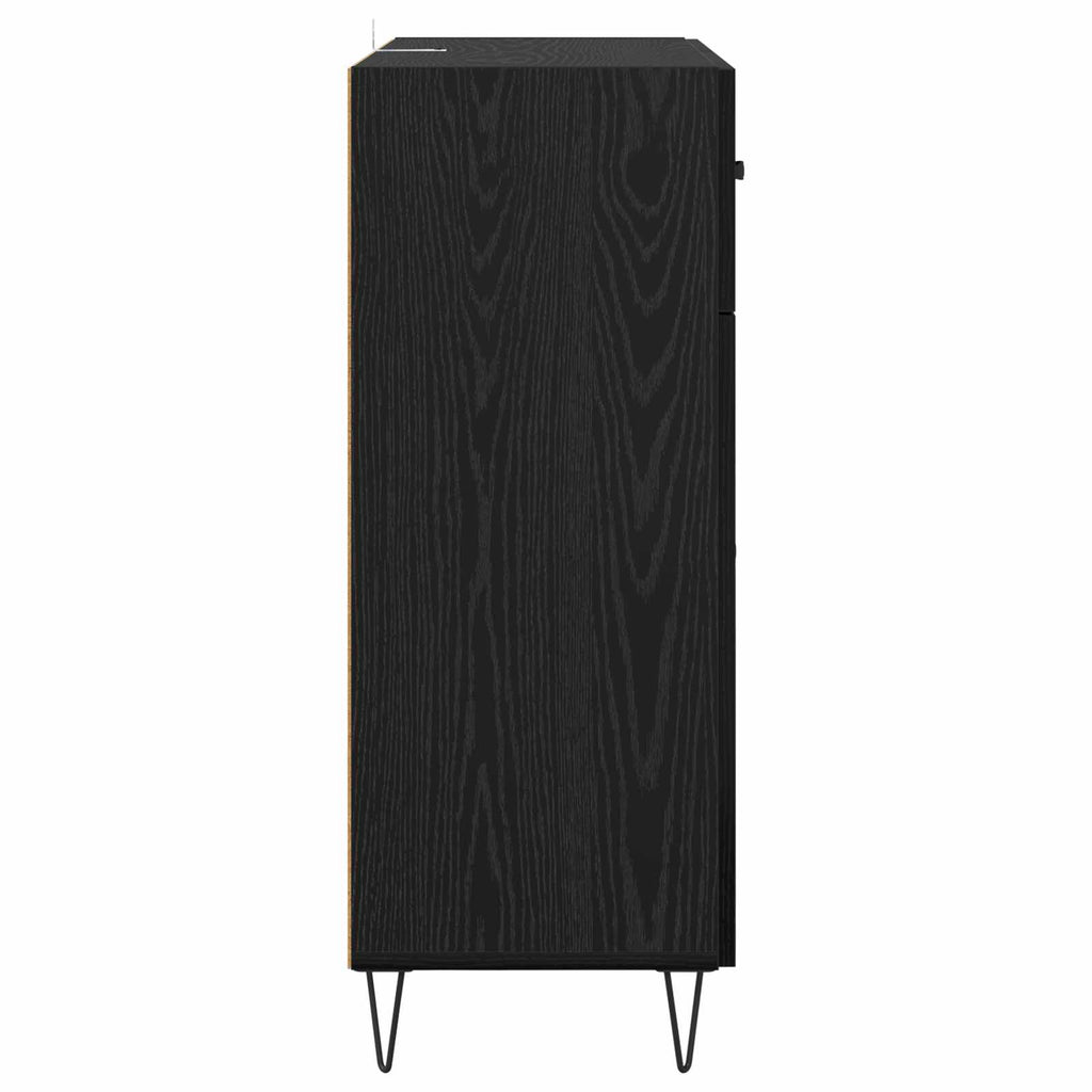 vidaXL Bufet Czarny Dąb 69,5 x 34 x 90 cm Materiał drewnopochodny