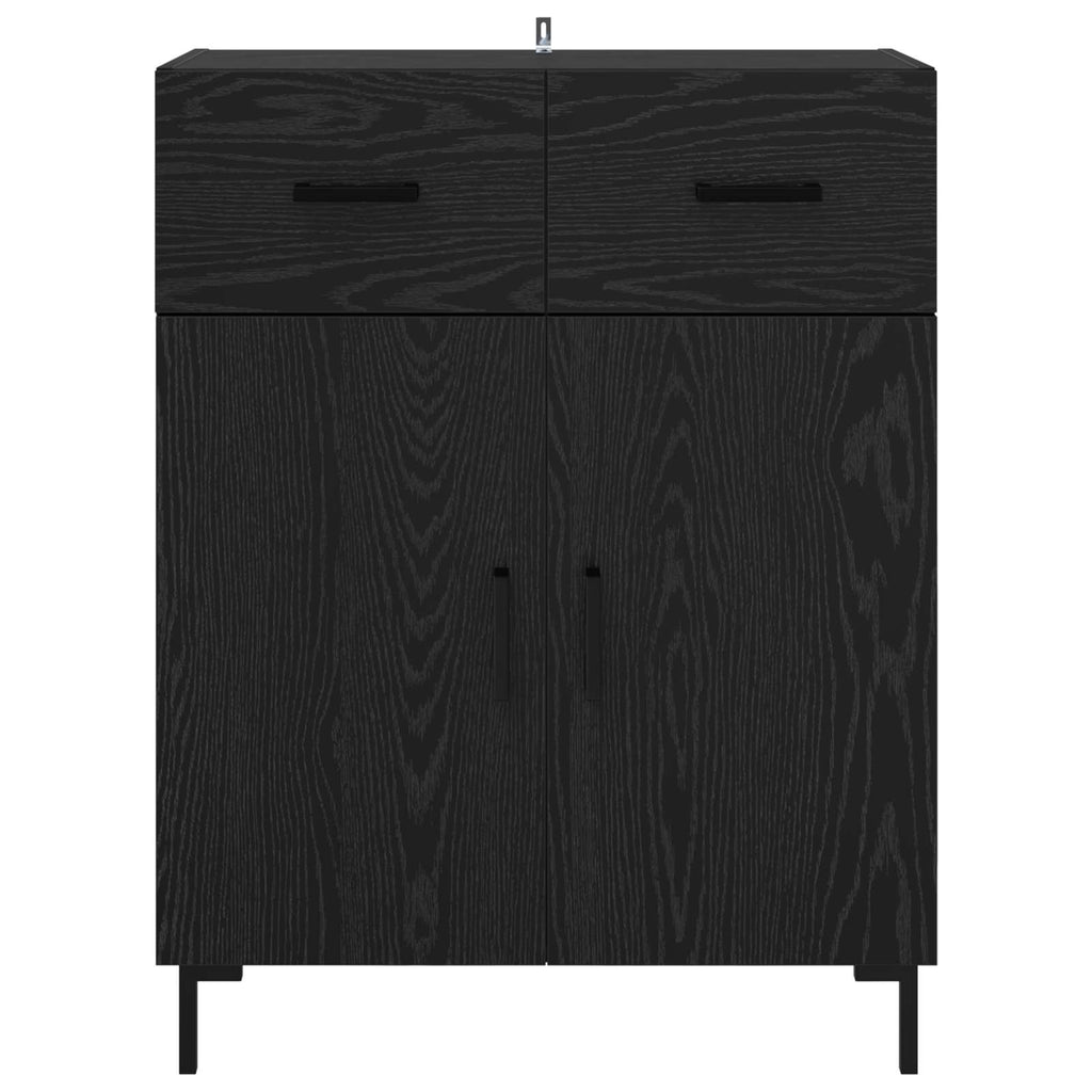 vidaXL Bufet Czarny Dąb 69,5 x 34 x 90 cm Materiał drewnopochodny