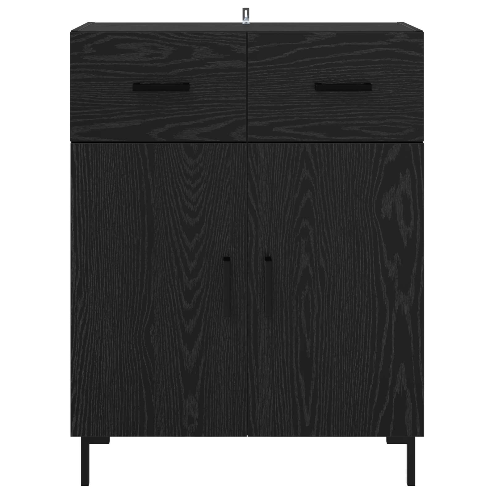 vidaXL Bufet Czarny Dąb 69,5 x 34 x 90 cm Materiał drewnopochodny
