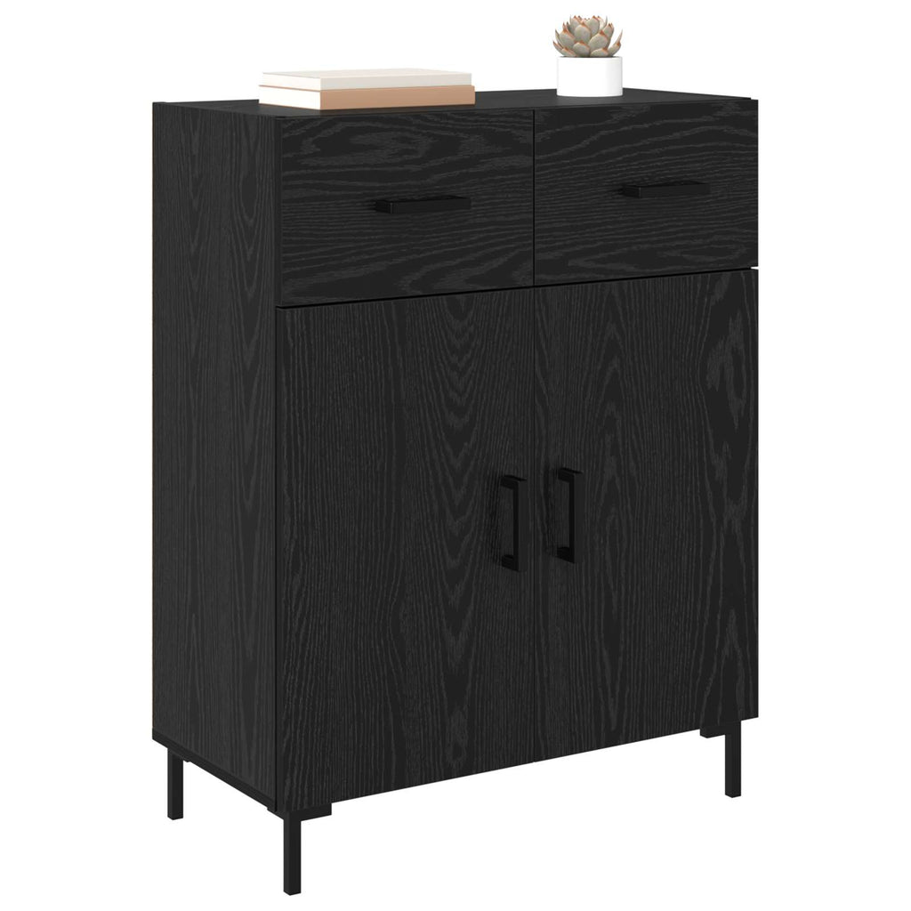 vidaXL Bufet Czarny Dąb 69,5 x 34 x 90 cm Materiał drewnopochodny