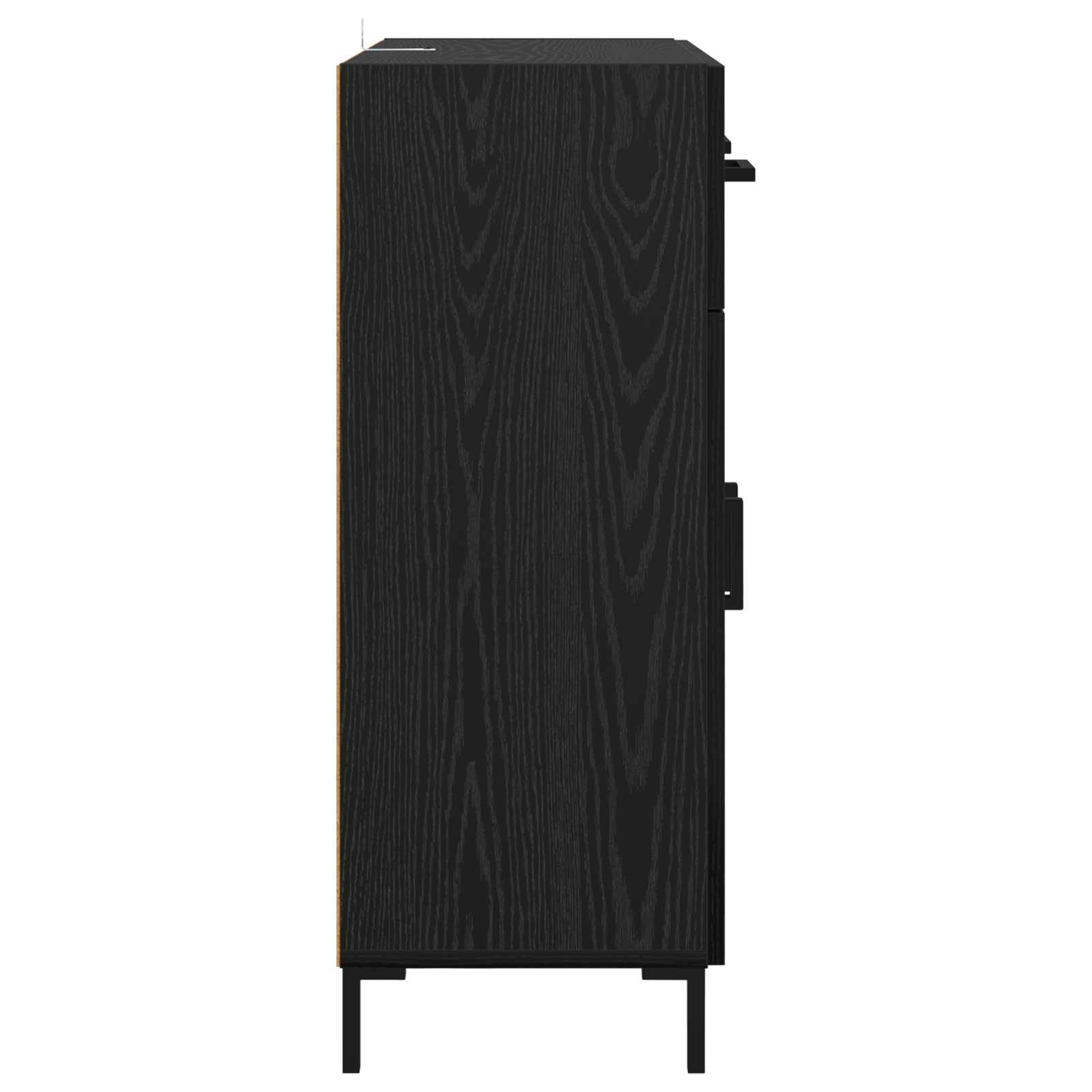 vidaXL Bufet Czarny Dąb 69,5 x 34 x 90 cm Materiał drewnopochodny