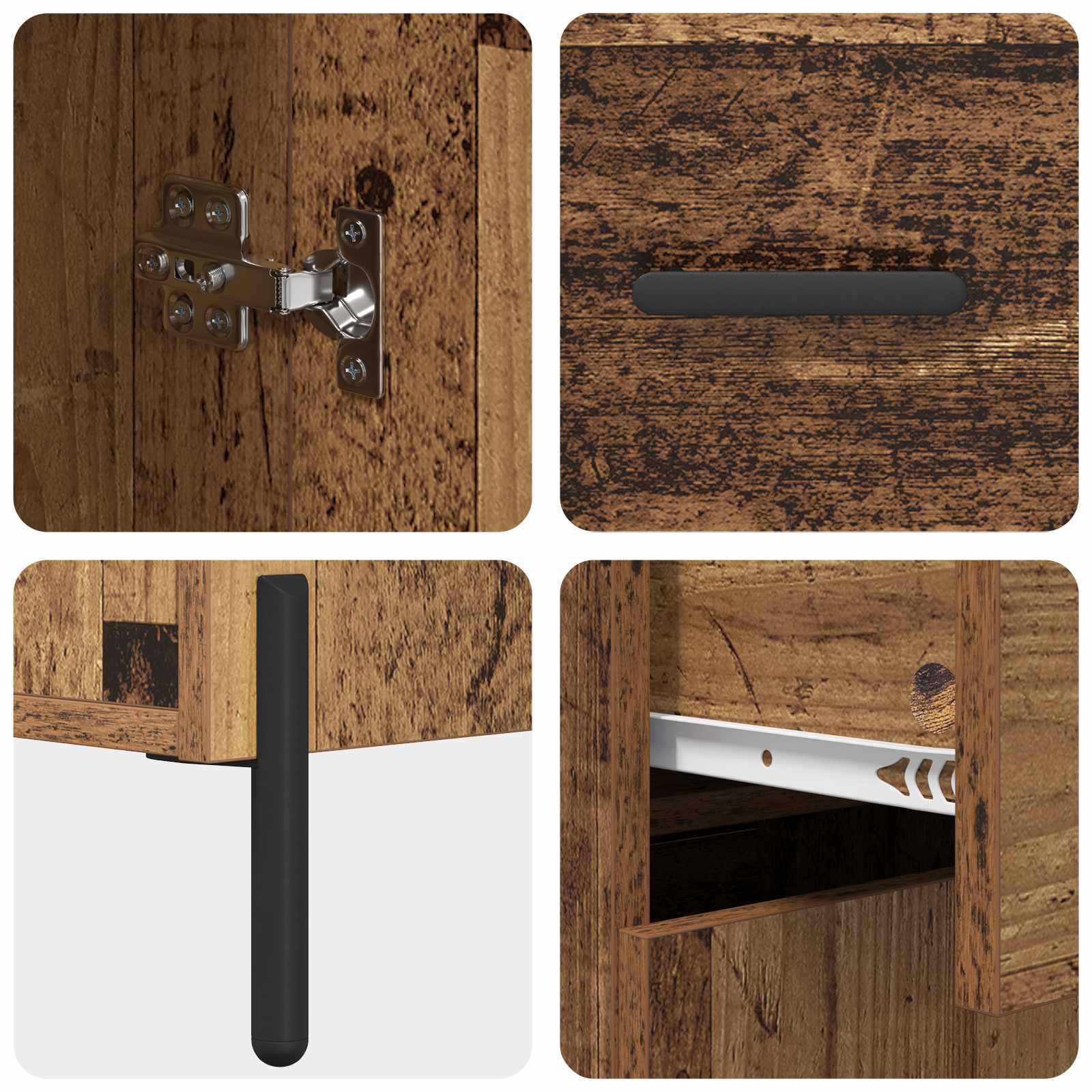 vidaXL Bufet Stare drewno 69,5 x 34 x 90 cm Materiał drewnopochodny