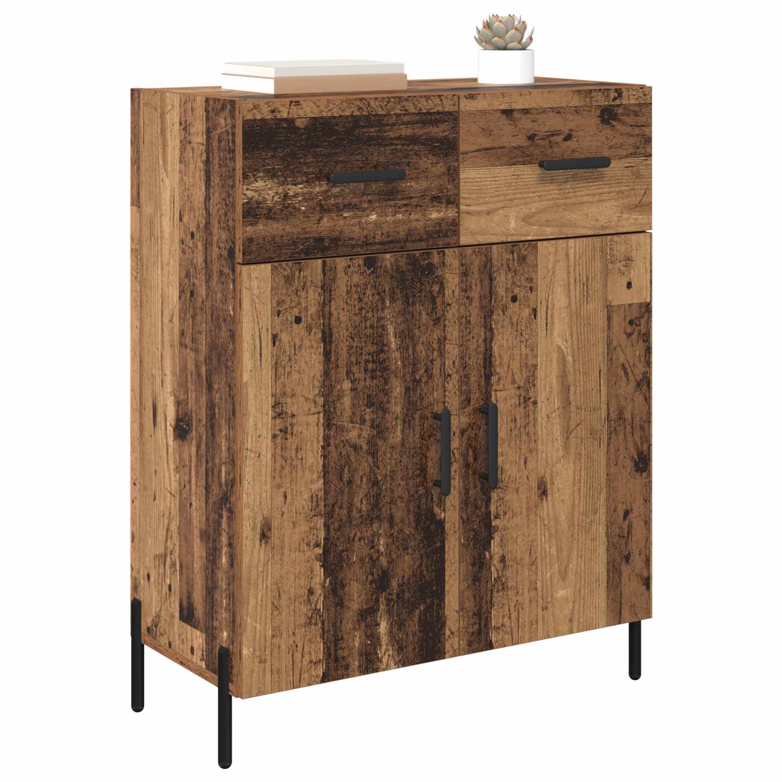 vidaXL Bufet Stare drewno 69,5 x 34 x 90 cm Materiał drewnopochodny