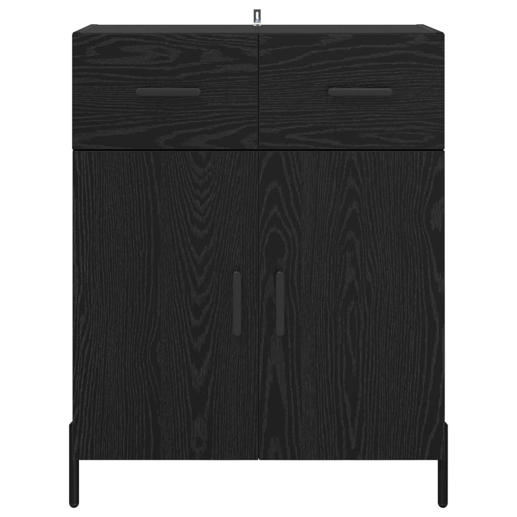 vidaXL Bufet Czarny Dąb 69,5 x 34 x 90 cm Materiał drewnopochodny
